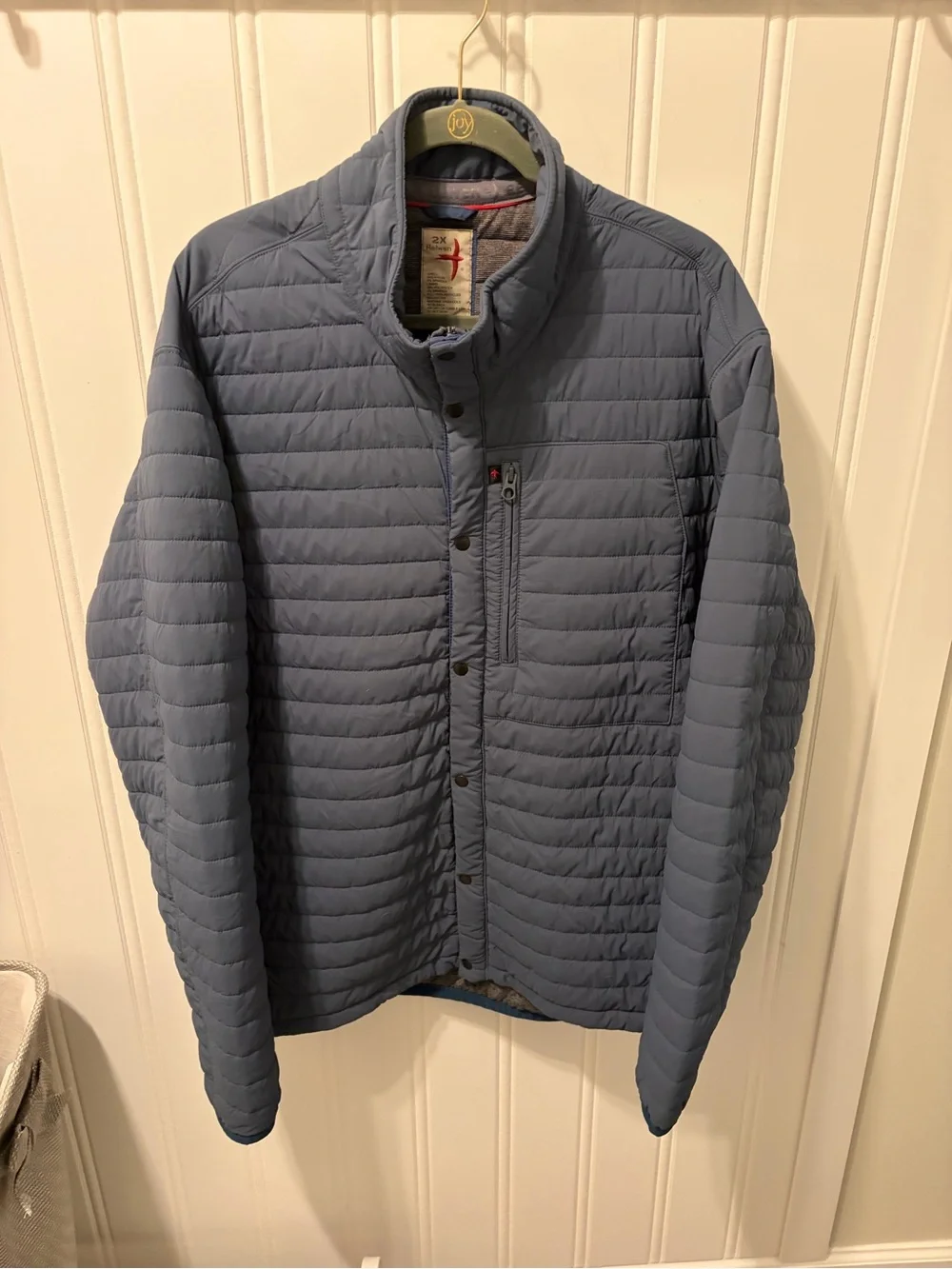 Relwen Windzip Jacket Men's 2X - Quilted Insulated Full Zip Snap - Slate Blue